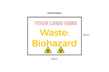 Custom Logo 5mm Foamex Sign A3 Waste Biohazard*