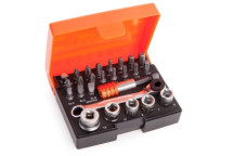 Bahco 2058/S26 1/4\" Bit and Socket Set for Slotted/Phillips/Pozidriv/T