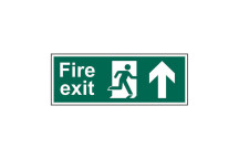 Signage Fire Exit Running Man Arrow Up Rigid 400 x 150mm*