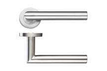 Door Handle Mitred Lever Push On Rose SSS*