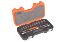 Bahco S410 1/4\" and 1/2\" Square Drive Socket Set with Metric Hex Profi