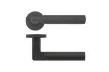 Door Handle Stanza Milan Lever On Rose Matt Black*