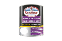 Sandtex 10 Year Exterior Multi Surface Satin Paint Brilliant White 750