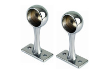 Tube Chrome Round Hanging End Bracket 25mm (2)*