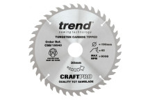 Trend CSB/19040 Craft Saw Blade 190 x 40T x 30mm Bore*