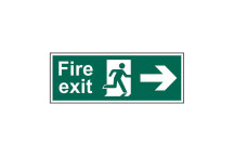 Signage Fire Exit Running Man Arrow Right Rigid 400 x 150mm*