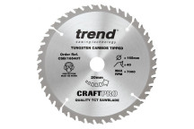 Trend CSB/16540T Craft Saw Blade 165 x 40T x 20mm Bore Thin*