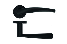 Le Campane Door Handle Turin Round Rose Lever Matt Black*