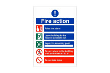 Signage Fire Action Procedure Rigid 200 x 300mm*