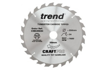 Trend CSB/25024 Craft Saw Blade 250 x 24T x 30mm Bore*