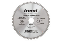 Trend CSB/AP21680 Craft Saw Blade Alu/Plastic 216 x 80T x 30mm Bore*