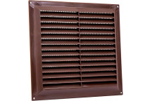 Vent Louvre With Flyscreen Plastic Brown 9x9*