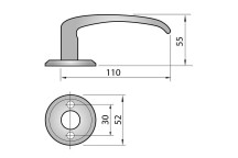 Assa AS640 Round Rose Lever Handle Silver SC*