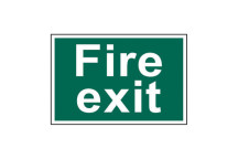 Signage Fire Exit (Text Only) Rigid 300 x 200mm*