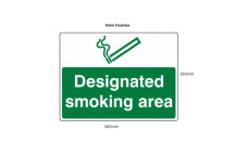 5mm Foamex Sign 300 x 250mm Designated Smoking Area*