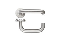 Door Handle 19mm RTD H/Duty Grade 4 Lever On Rose (Push on) 304 SSS*