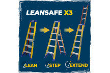 Werner LEANSAFE X3 Fibreglass Combination Stepladder Step/Ext 6T*