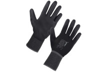 Essential Black Pu Palm Gloves Size 7 / S*