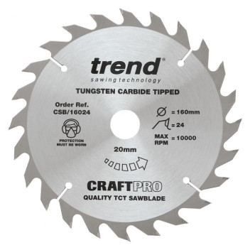 Trend CSB/16024 Craft Saw Blade 160 x 24T x 20mm Bore*