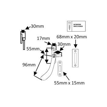 Window Victorian Casement Fastener PB