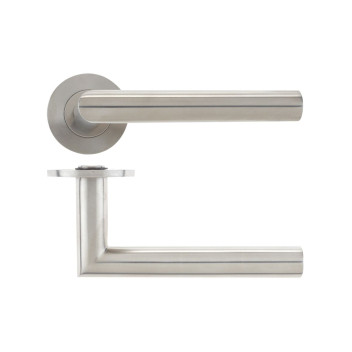 Door Handle 19mm RTD Unsprung Lever On Slimline 4mm Rose 304 SSS*