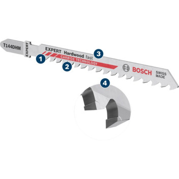 Bosch T144DHM Expert Cut Jigsaw Blade 5-50mm Composite Plastic (3)*