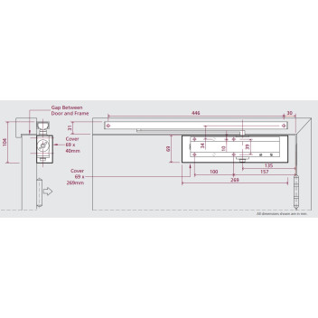 Door Closer Size 2-4 TS24 Ezykam Slide Arm SNP*