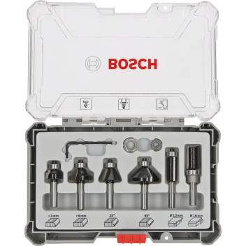 Bosch Router Cutter Set 1/4\" Trim & Edging 6pc*