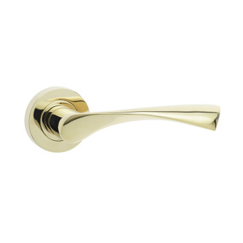 Door Handle Twirl Round Rose Lever PVD*