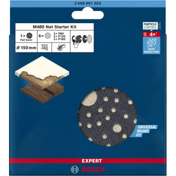 Bosch Orbital Sanding Disc Mixed 80/120/180 Plus Backing Pad 150mm*