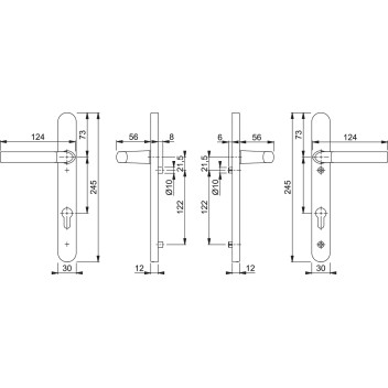 UPVC Door Handle Mp Levers 92 Gold 122 Bc*