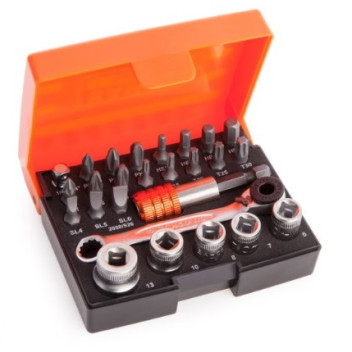 Bahco 2058/S26 1/4\" Bit and Socket Set for Slotted/Phillips/Pozidriv/T