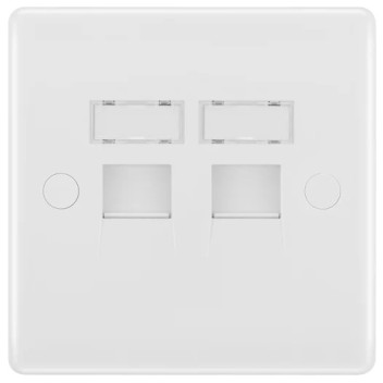 Ethernet RJ45 Socket 2 Gang White*