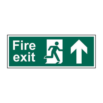 Signage Fire Exit Running Man Arrow Up Rigid 400 x 150mm*