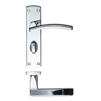 Door Handle Premium Toledo Lever On Plate Bathroom CP*