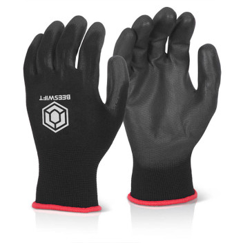 Essential Black Pu Palm Gloves Size 10 / XL*