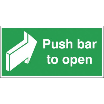 Signage Push Bar To Open Rigid 300 x 200mm*