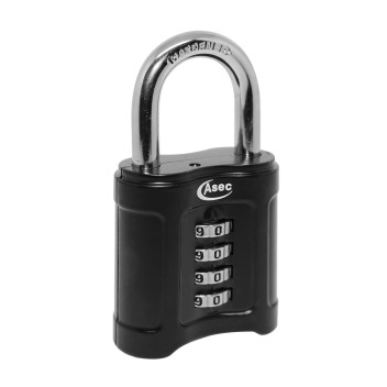 Padlock Combination 4 Dial Black 50mm (Easy Change)