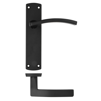 Door Handle Toledo Lever On Plate Latch Matt Black*