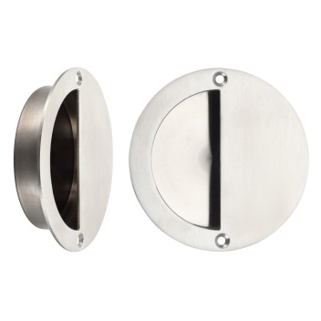 Flush Pull Handle Circ/Half Moon SS 75mm*