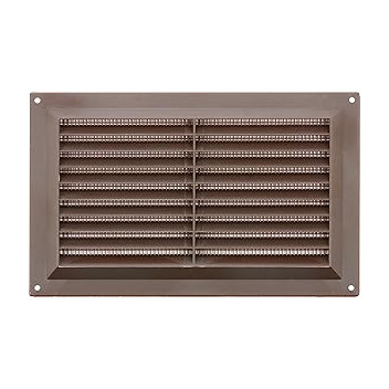 Vent Louvre With Flyscreen Plastic Brown 9x6*