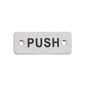 Signage Rectangular \"PUSH\" SSS 70mm x 25mm*