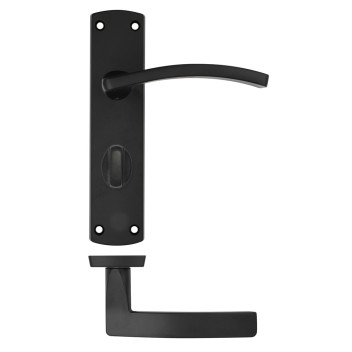 Door Handle Toledo Lever On Plate Bathroom Matt Black*