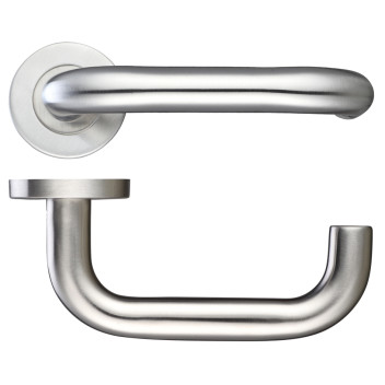 Door Handle 19mm RTD Lever On Rose (Push On) SSS*