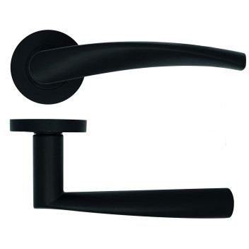 Le Campane Door Handle Turin Round Rose Lever Matt Black*