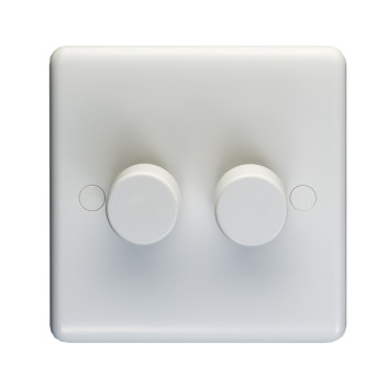 Dimmer Switch Led 2 Gang 2 Way White*