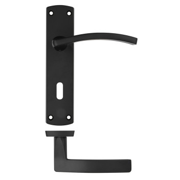 Door Handle Toledo Lever On Plate Lock Matt Black*