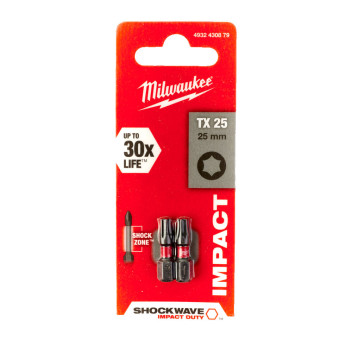 Milwaukee Shockwave TX25 Bit 25mm Pack 2*