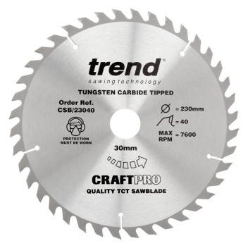 Trend CSB/23040 Craft Saw Blade 230 x 40T x 30mm Bore*