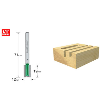 Trend C019AX1/4TC Two Flute Cutter 12mm x 1/4tc For Hinge Jig*